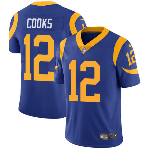Nike Rams #12 Brandin Cooks Royal Blue Alternate Youth Stitched NFL Vapor Untouchable Limited Jersey - Click Image to Close